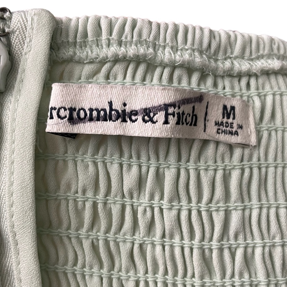 Abercrombie & Fitch Tie Sleeve Ruffle Mini Dress in Mint - Picture 6 of 7